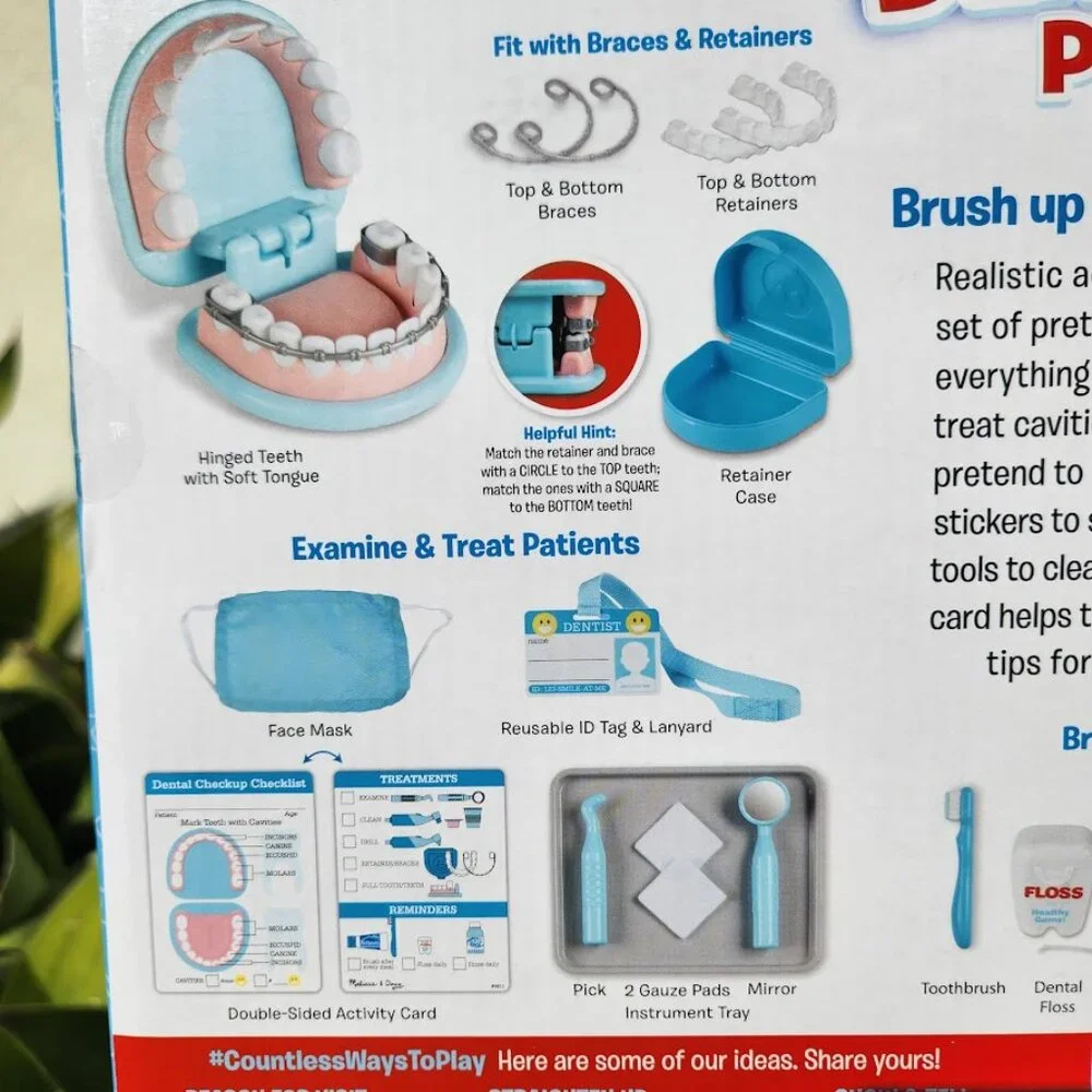 NEW Melissa & Doug Dentist Dental Pretend Play Teeth Set 25-piece Includes set o